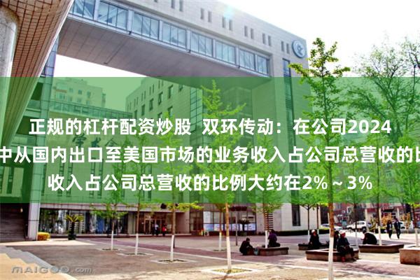 正规的杠杆配资炒股  双环传动：在公司2024年1至3季度的营收中从国内出口至美国市场的业务收入占公